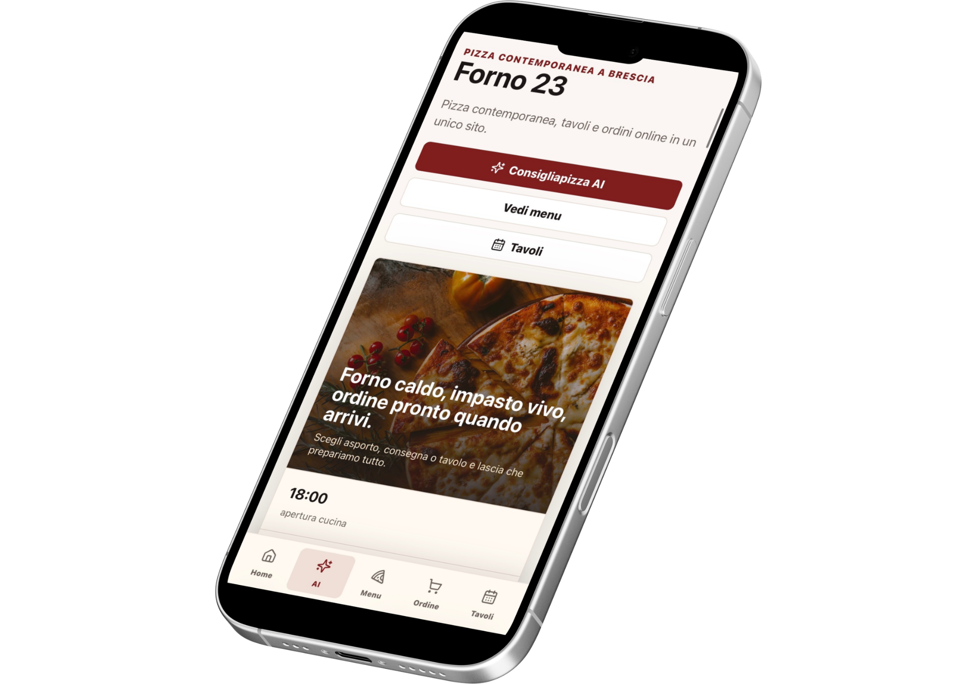 Sito mobile Forno 23 realizzato con Pizzable