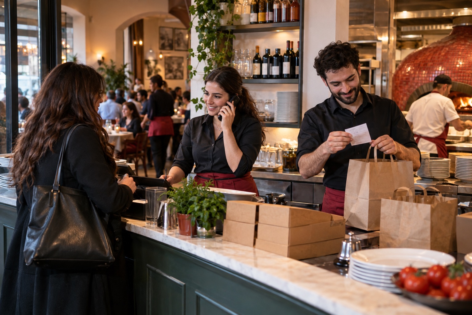 Un ordine diretto gestito al banco di un ristorante